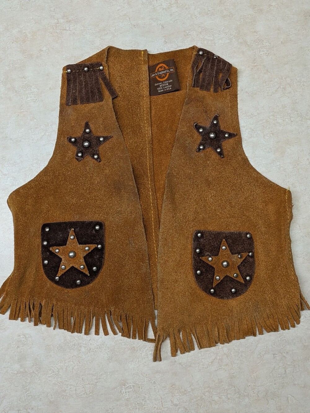 Kids REAL Suede Fringe Vest Unisex